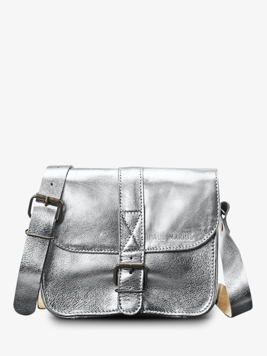 L'Essentiel Argenté - petit sac bandouliere cuir femme Argenté | PAUL MARIUS