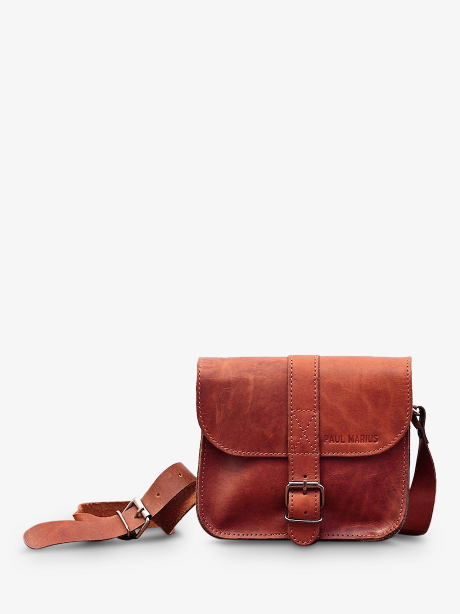 L Essentiel Naturel petit sac bandouliere cuir femme Marron PAUL MARIUS
