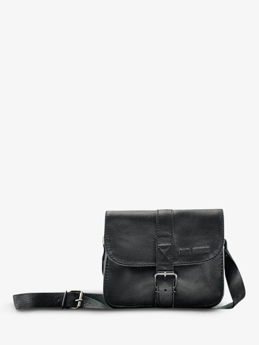 photo-vue-de-face-petit-sac-bandouliere-cuir-femme-noir-lessentiel-noir-paul-marius-m21-b