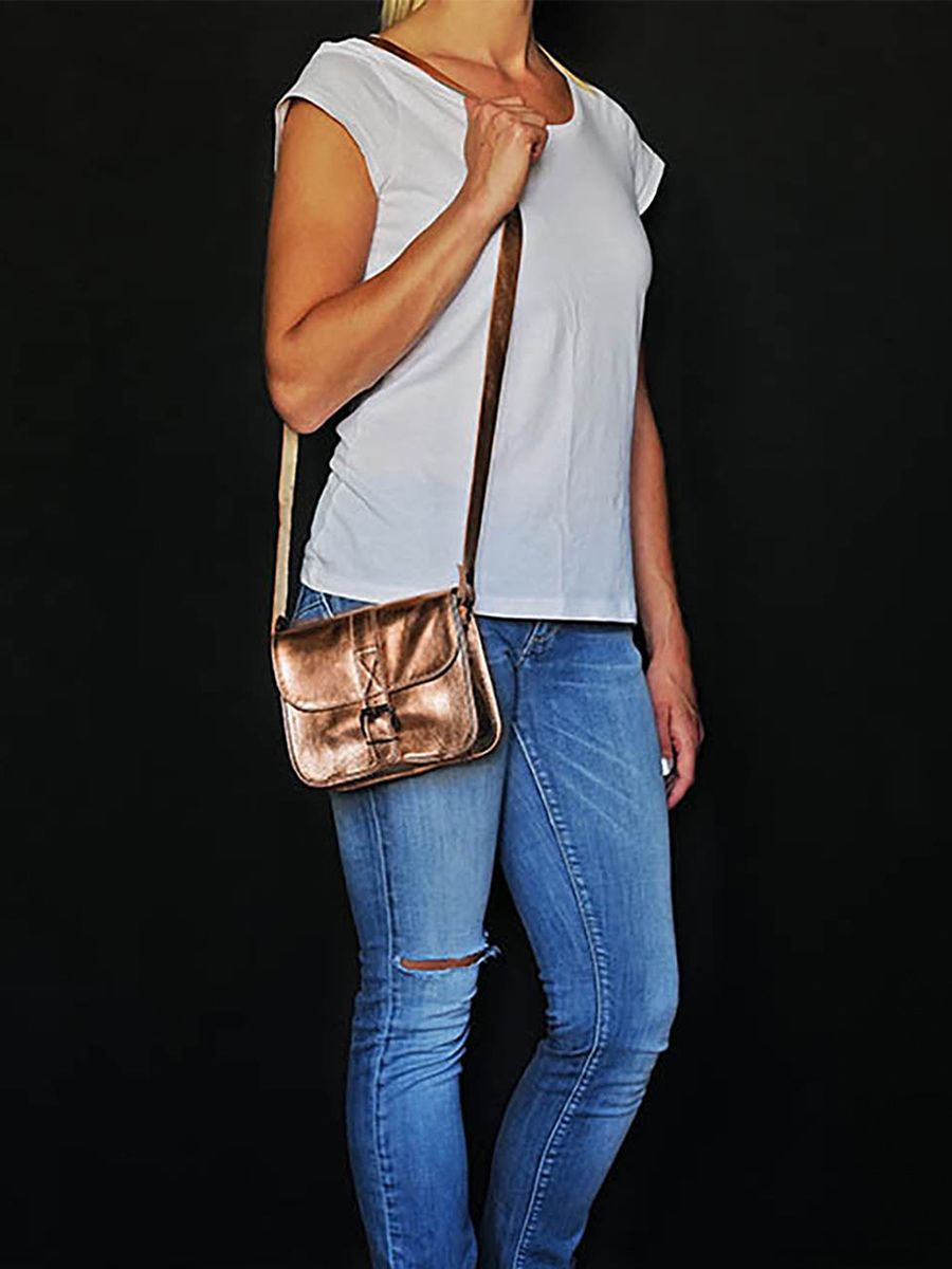 Sac rose doré cheap