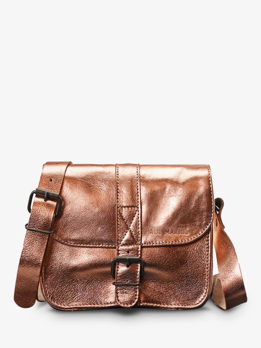 L'Essentiel Or Rose - petit sac bandouliere cuir femme Rose,Doré | PAUL MARIUS