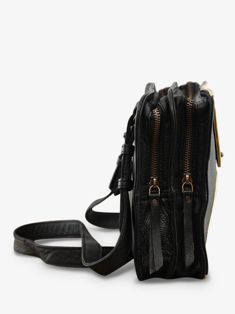 photo-vue-de-cote-sac-bandouliere-cuir-femme-noir-dore-legraphique-noir-dore-paul-marius-w17-b-g