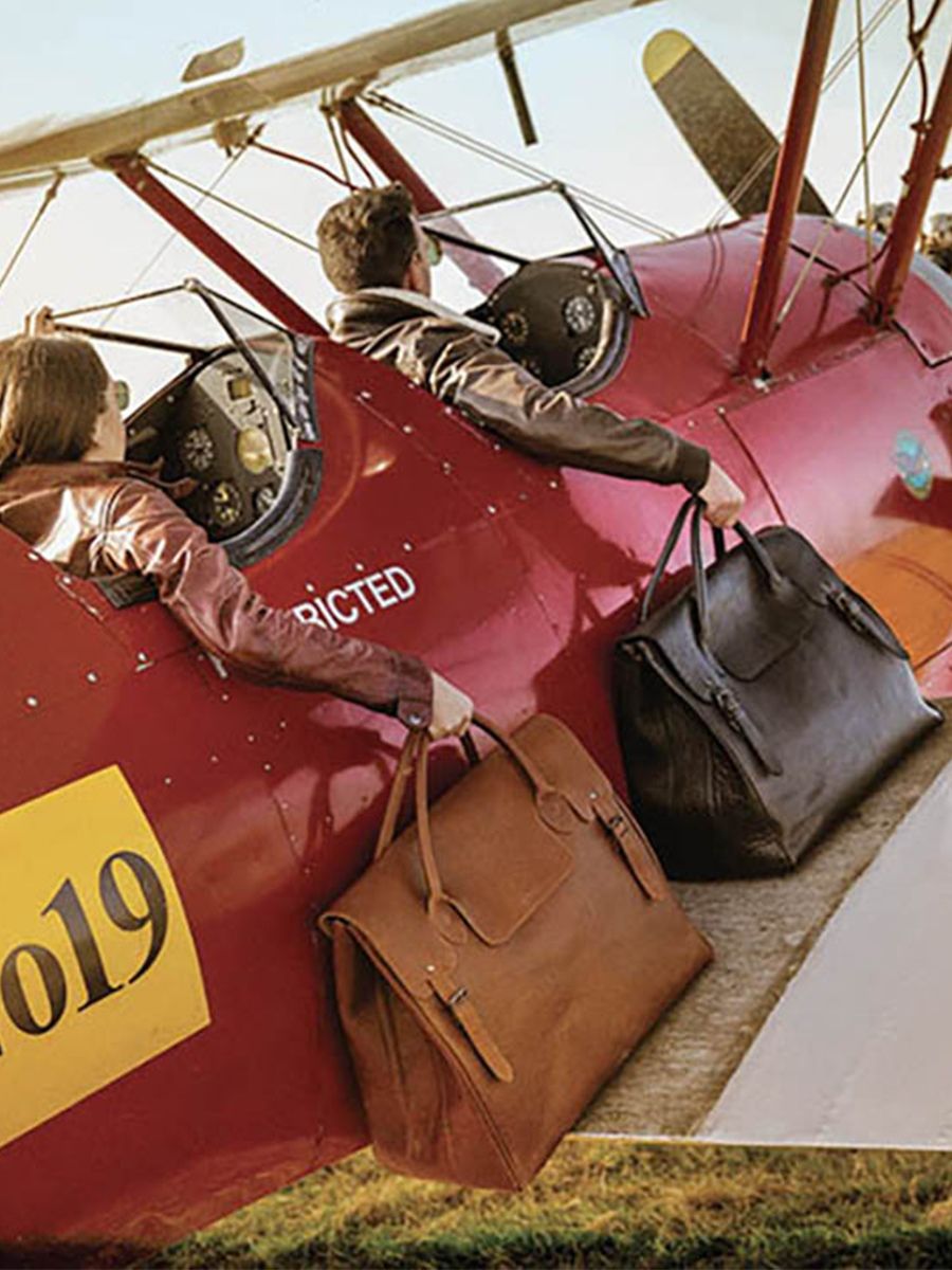 Sac voyage top en cuir homme