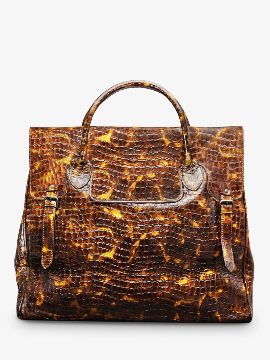 photo-vue-de-face-grand-sac-de-voyage-cuir-homme-argente-rouen-delhi-caiman-ambre-verni-paul-marius-m105-c-am