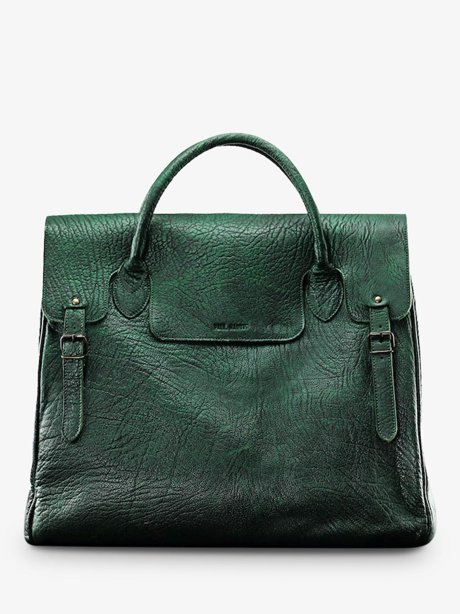 photo-vue-de-face-grand-sac-de-voyage-cuir-homme-vert-rouen-delhi-vert-forêt-paul-marius-m105-gf