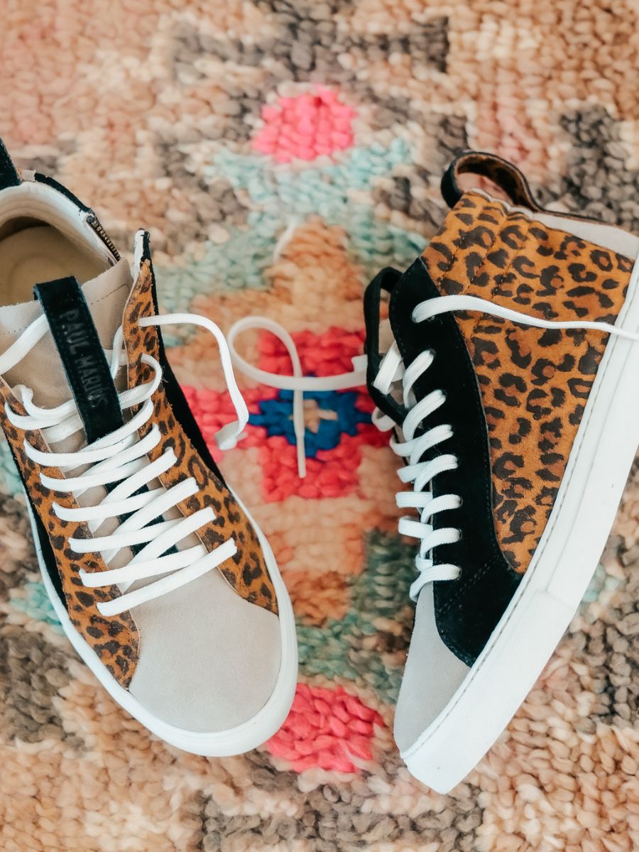 Sneakers leopard femme sale