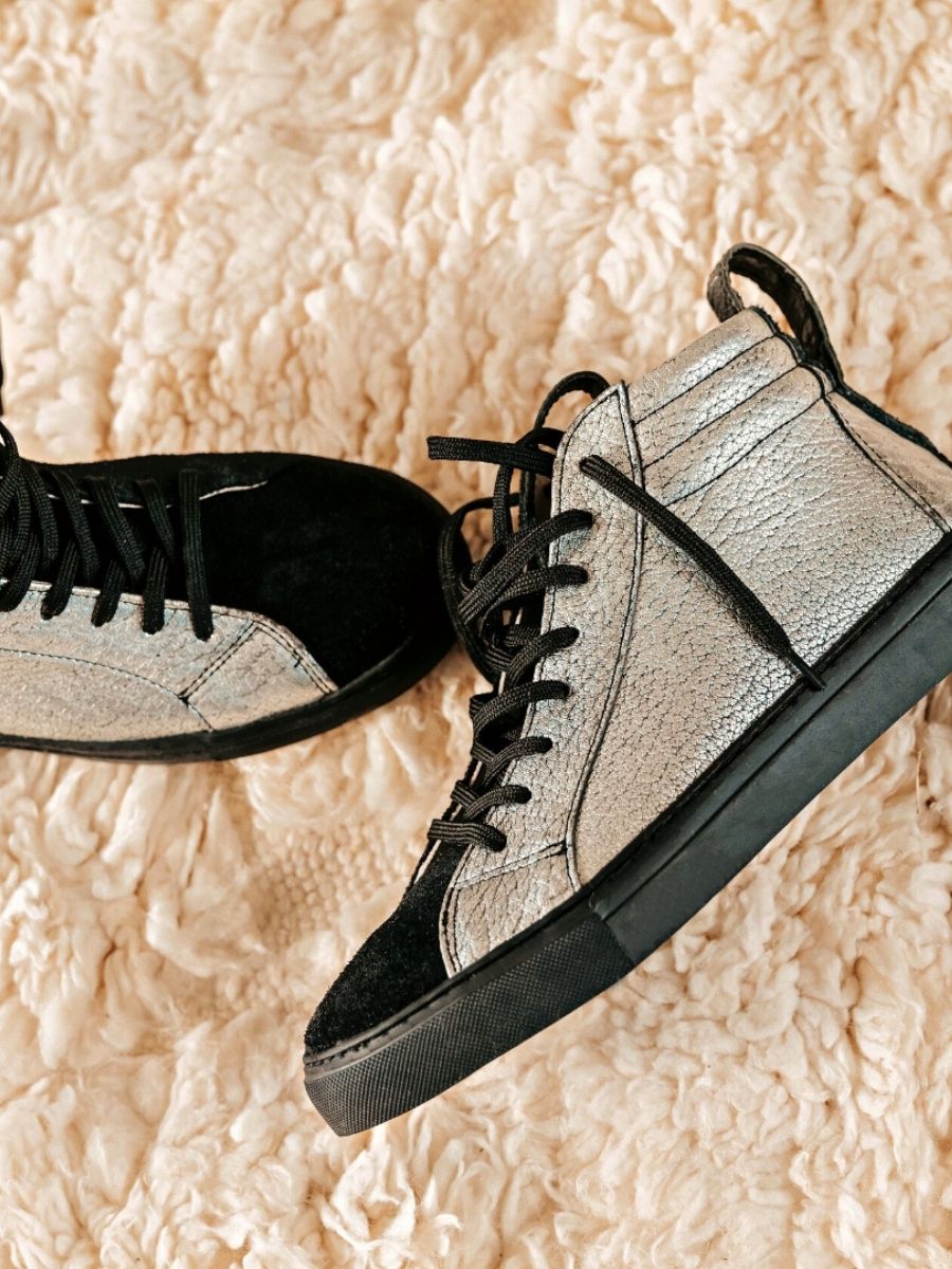 PM001 Argente Noir sneaker femme cuir Argente Noir PAUL MARIUS