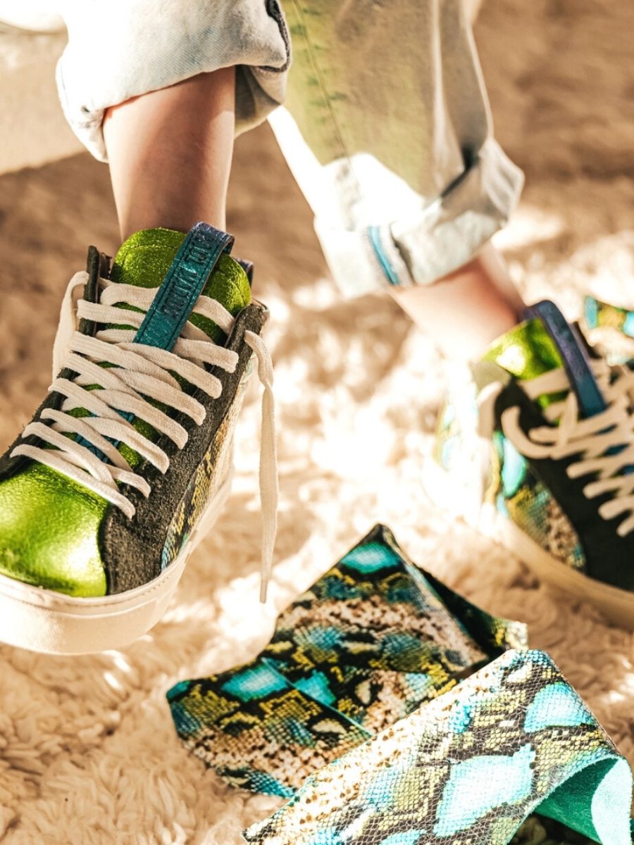 photo-portee-sneaker-femme-cuir-vert-pm001-chimere-dragon-paul-marius-pm001-ch-gr-s36