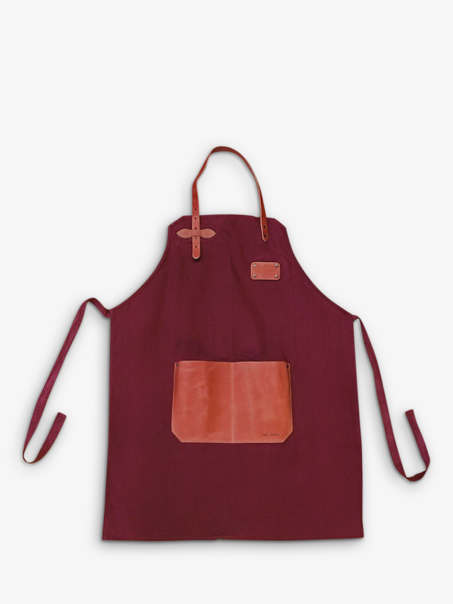 photo-vue-de-face-tablier-cuir-jardinage-rouge-letablier-lie-de-vin-paul-marius-apron-dr