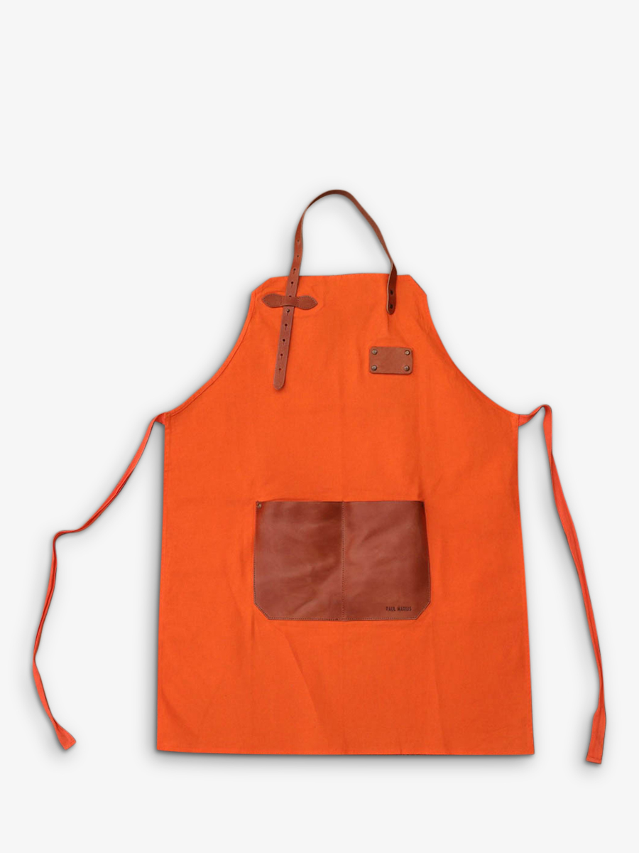 photo-vue-de-face-tablier-cuir-jardinage-orange-letablier-orange-paul-marius-apron-o