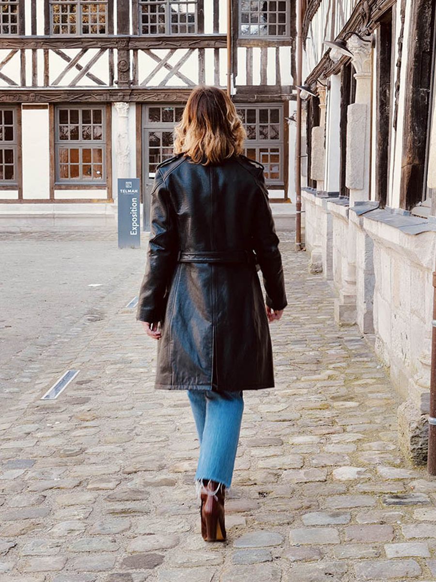 Trench cuir femme sales