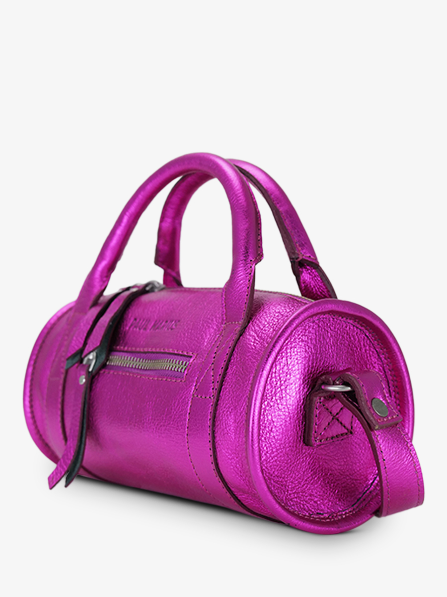 photo-vue-de-cote-sac-bowling-cuir-femme-rose-charlie-ultraviolet-paul-marius-w30-uv-pi