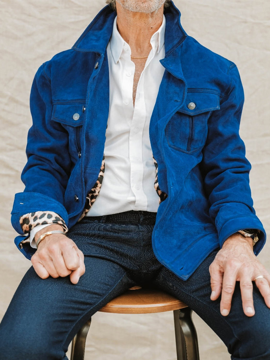 Veste en on sale cuir daim homme