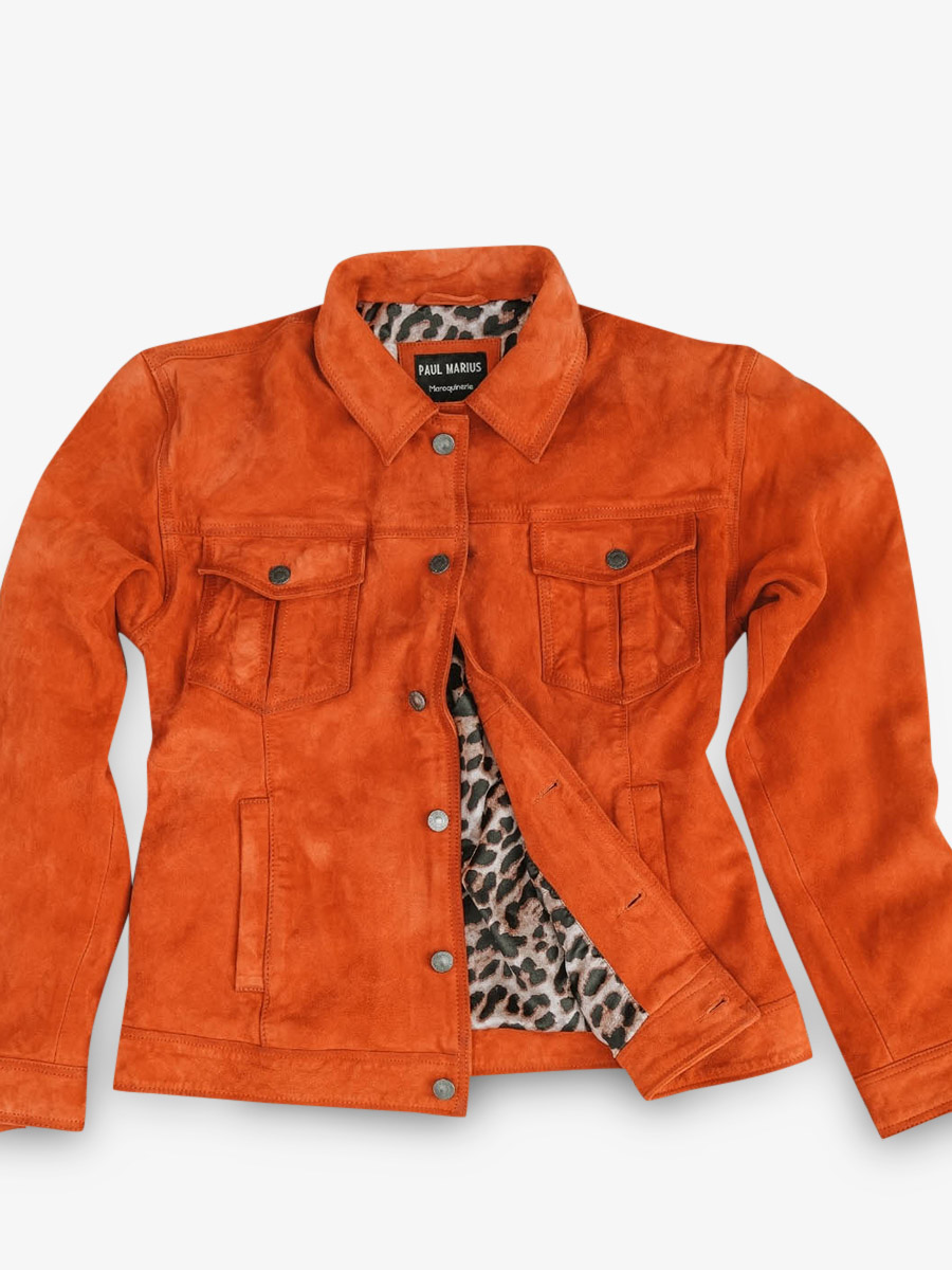 photo-vue-de-cote-veste-cuir-nubuck-homme-orange-lenumero-1-tangerine-paul-marius-blouson-o-s