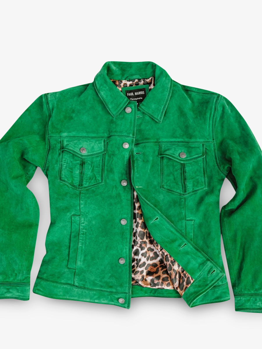 photo-vue-de-cote-veste-cuir-nubuck-homme-vert-lenumero-1-vert-acide-paul-marius-blouson-gr-s