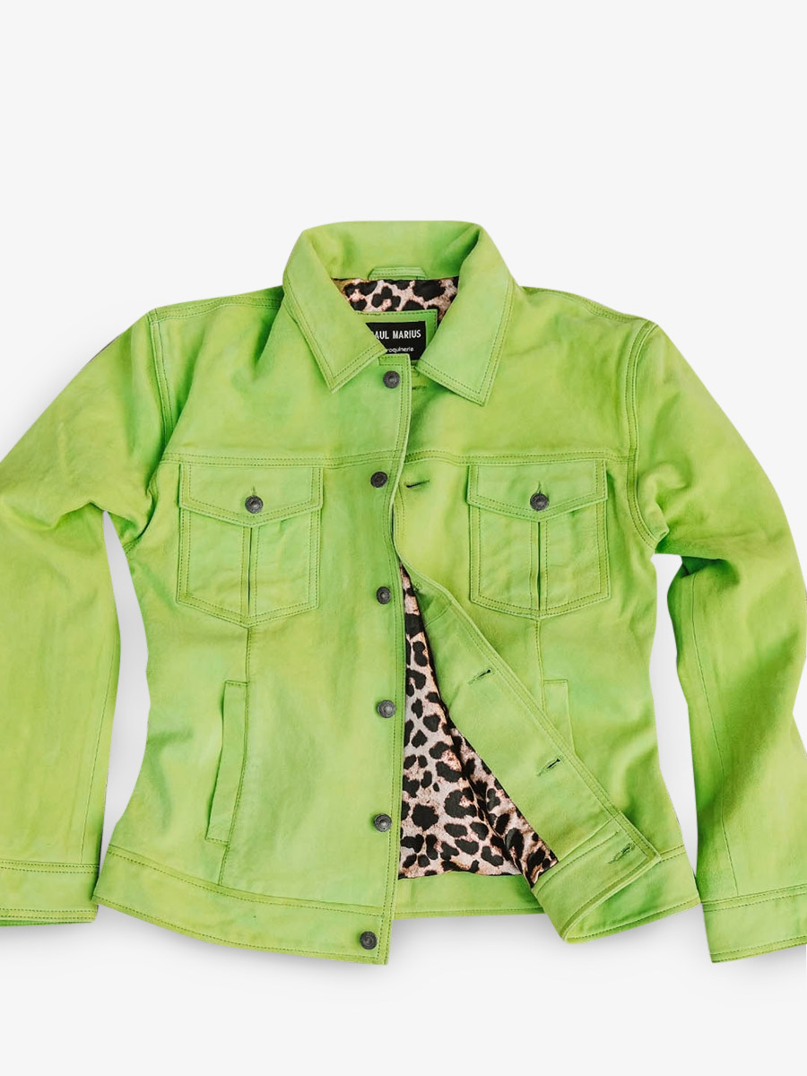 photo-vue-de-cote-veste-cuir-nubuck-homme-vert-lenumero-1-vert-chartreuse-paul-marius-blouson-bg-s