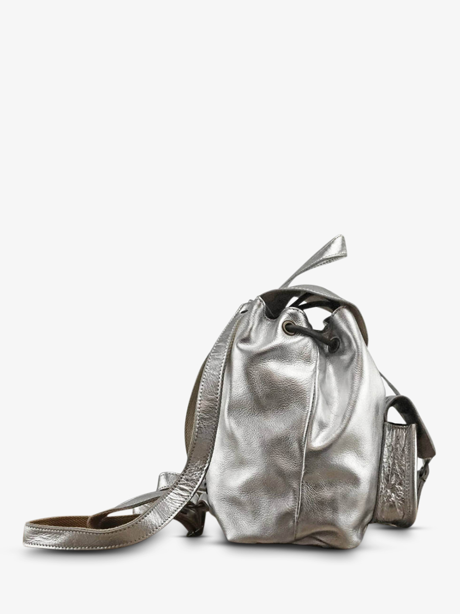 Sac a shop dos argenté femme