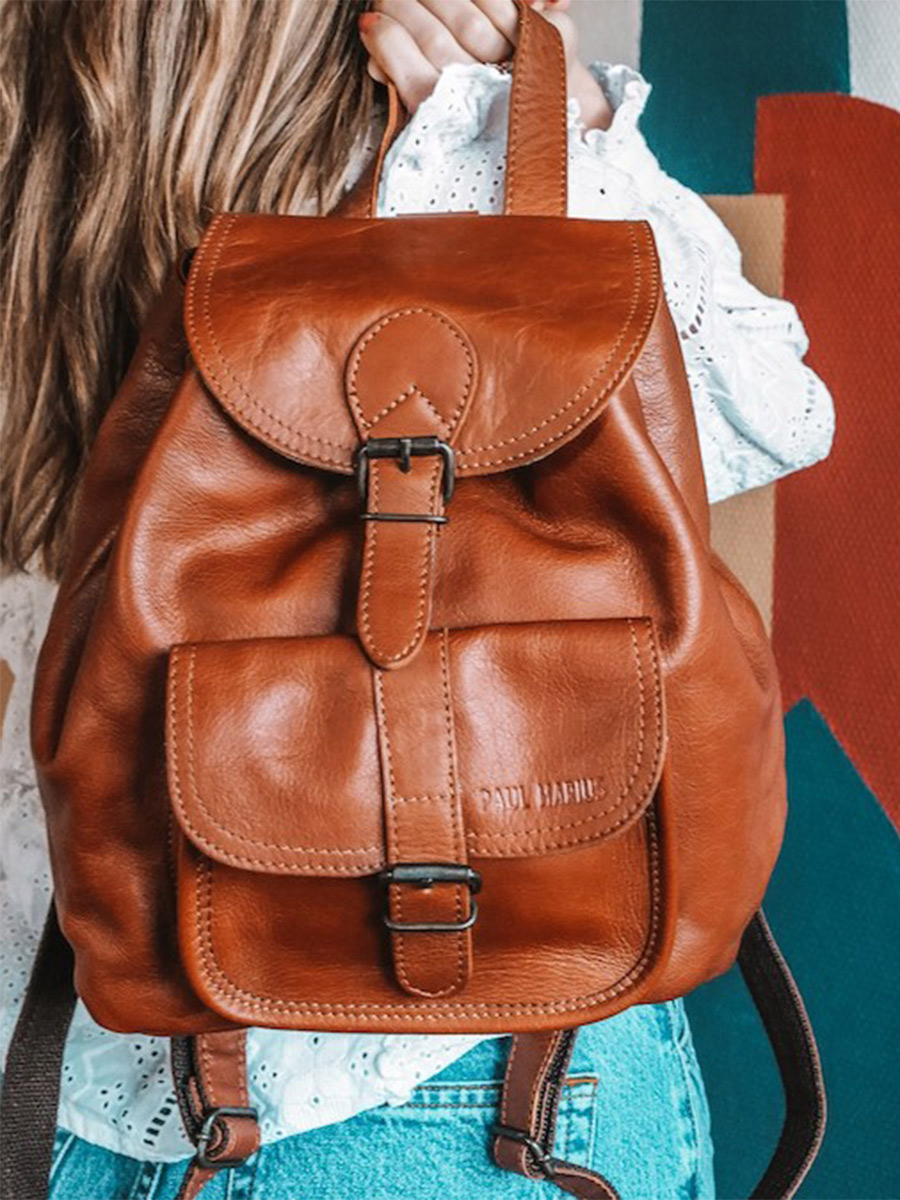 LeBaroudeur Naturel sac a dos cuir femme Marron PAUL MARIUS
