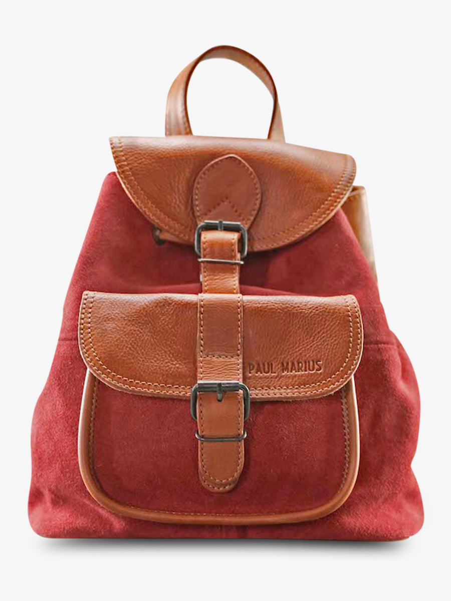 LeBaroudeur Pampa Naturel Raisin sac a dos cuir femme Marron Violet PAUL MARIUS