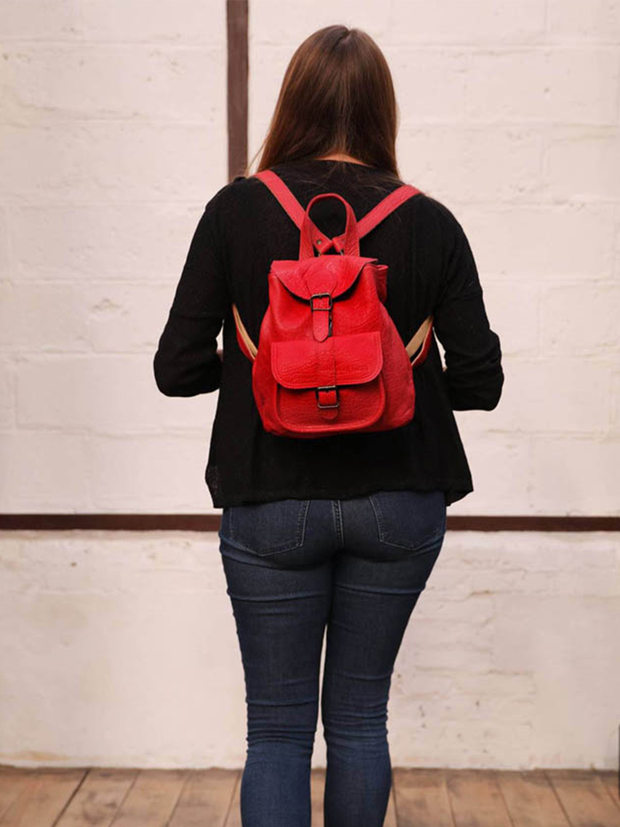 LeBaroudeur Rouge Carmin sac a dos cuir femme Rouge PAUL MARIUS