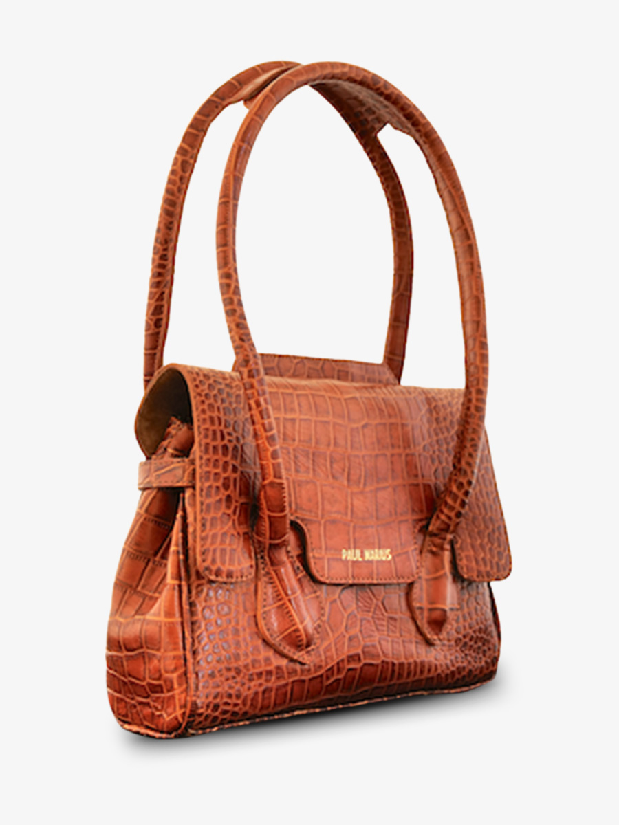 photo-vue-de-cote-sac-a-main-cuir-femme-marron-colette-s-alligator-cocktail-ambre-paul-marius-w28s-a-l