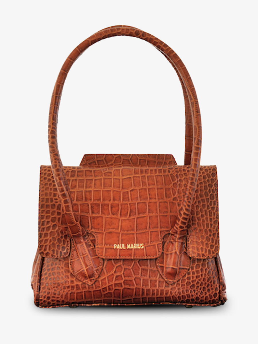 photo-vue-de-face-sac-a-main-cuir-femme-marron-colette-s-alligator-cocktail-ambre-paul-marius-w28s-a-l