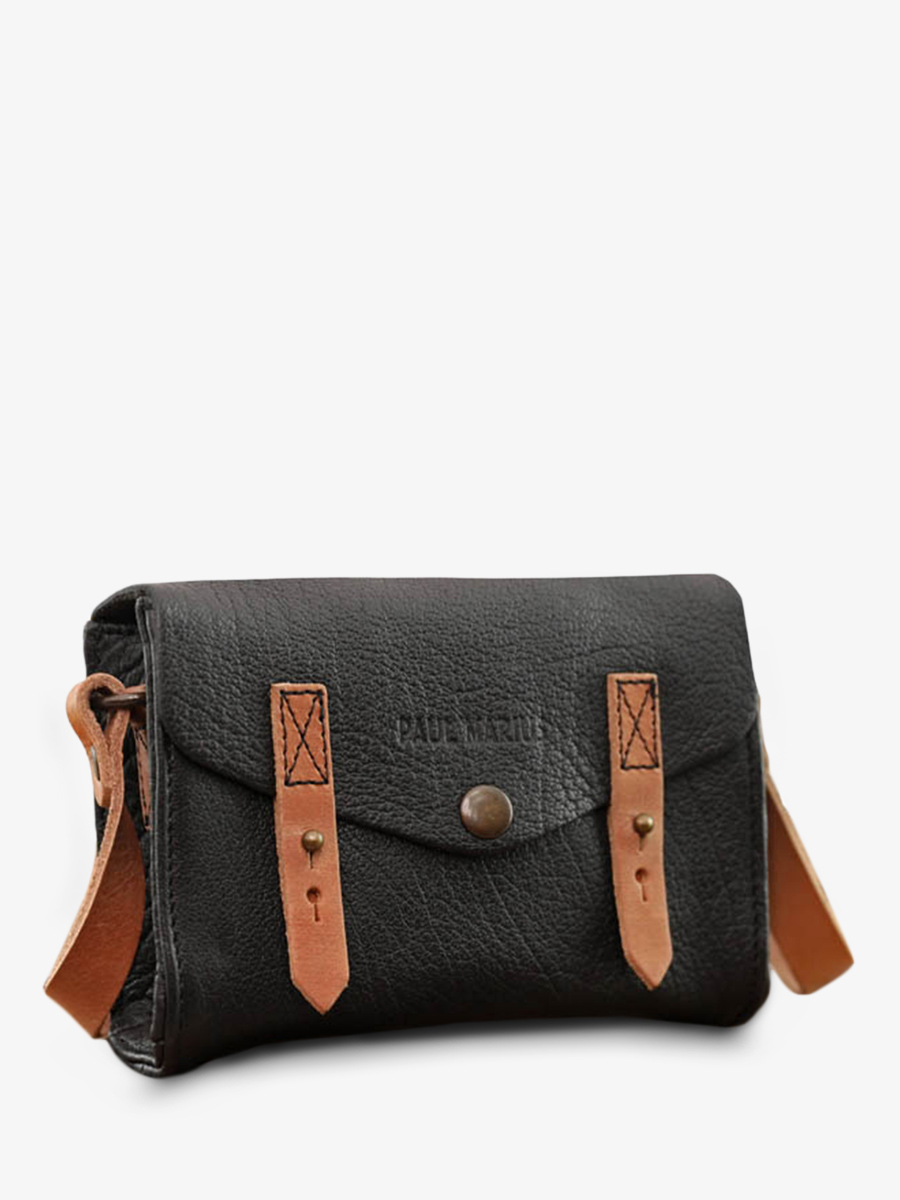 Le Mini Indispensable Noir sac bandouli re cuir femme Noir