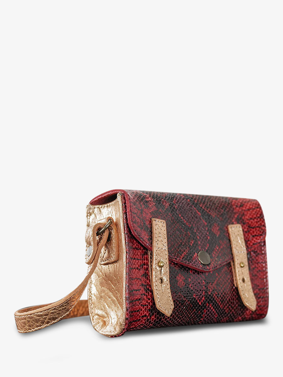 photo-vue-de-cote-sac-bandouliere-cuir-femme-rouge-le-mini-indispensable-python-rouge-grenat-paul-marius-w08s-p-rg-g-pi