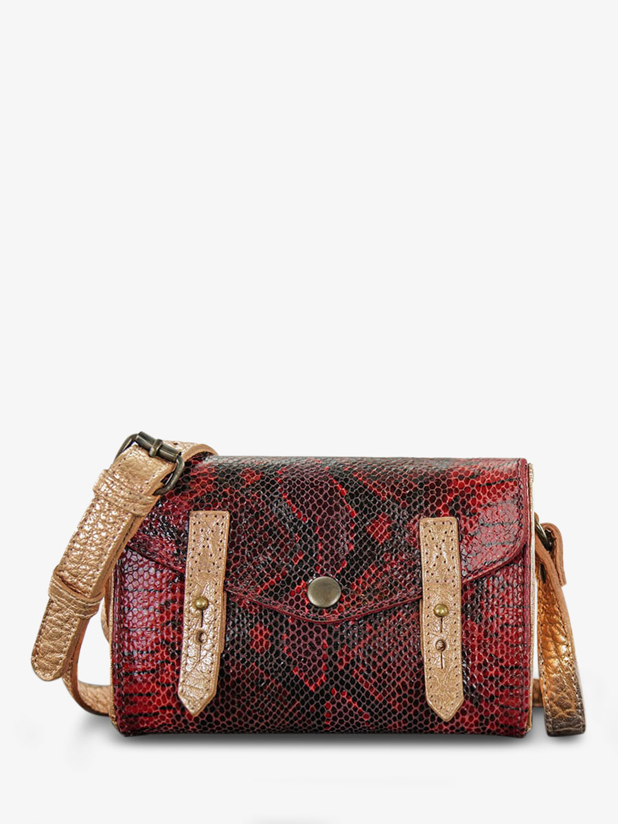 photo-vue-de-face-sac-bandouliere-cuir-femme-rouge-le-mini-indispensable-python-rouge-grenat-paul-marius-w08s-p-rg-g-pi