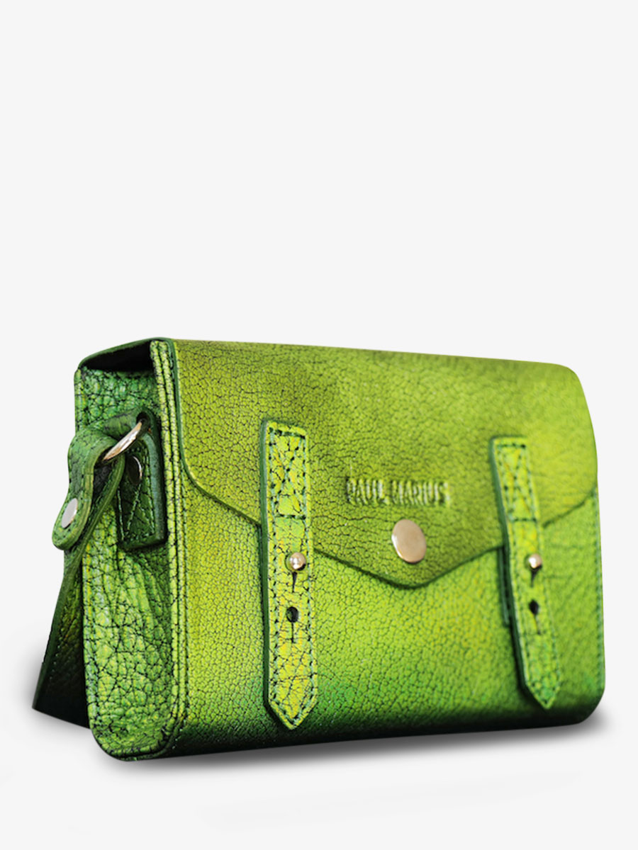 photo-vue-de-cote-sac-bandouliere-cuir-femme-vert-le-mini-indispensable-absinthe-paul-marius-w08s-gr-b