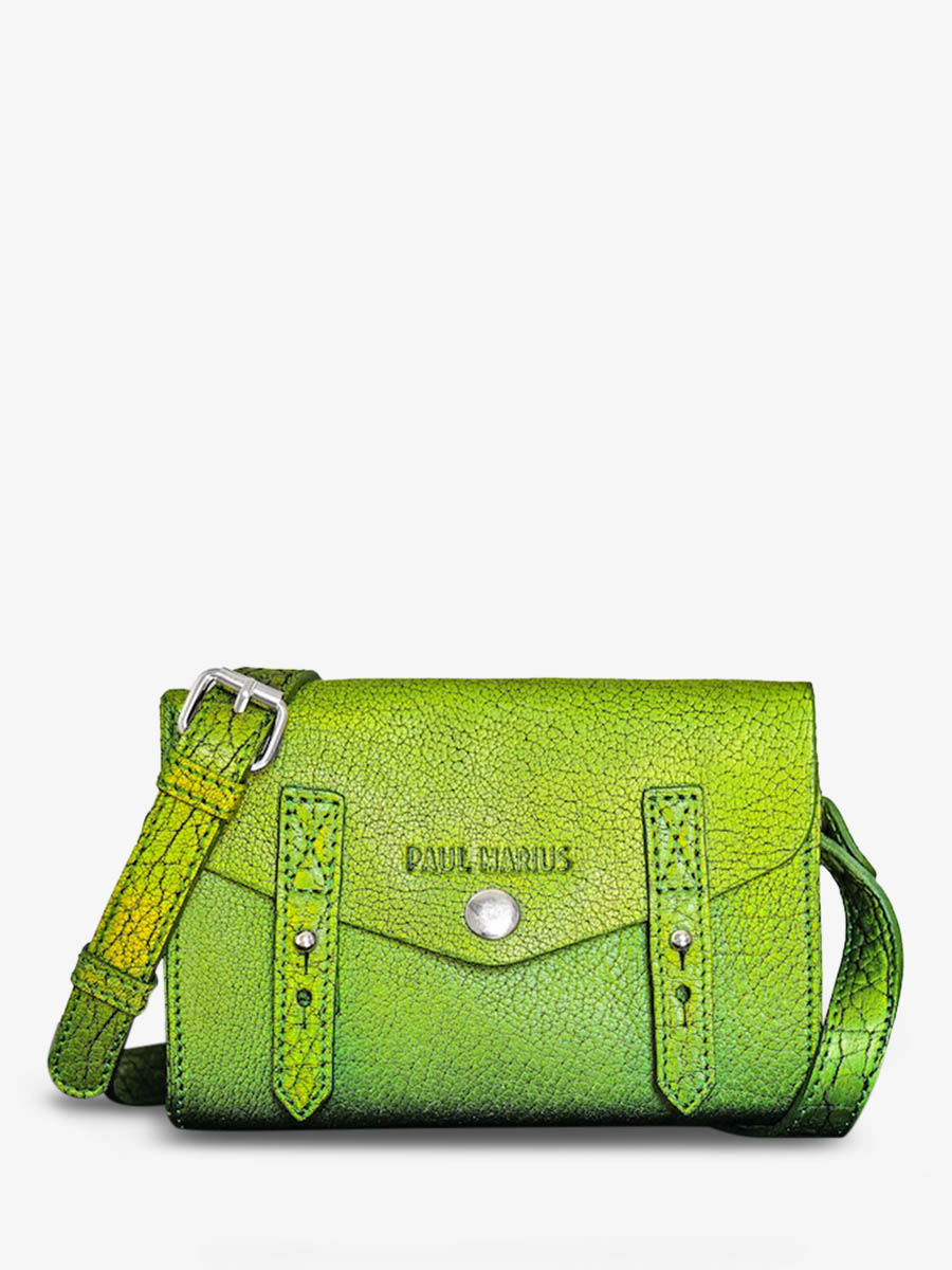 photo-vue-de-face-sac-bandouliere-cuir-femme-vert-le-mini-indispensable-absinthe-paul-marius-w08s-gr-b