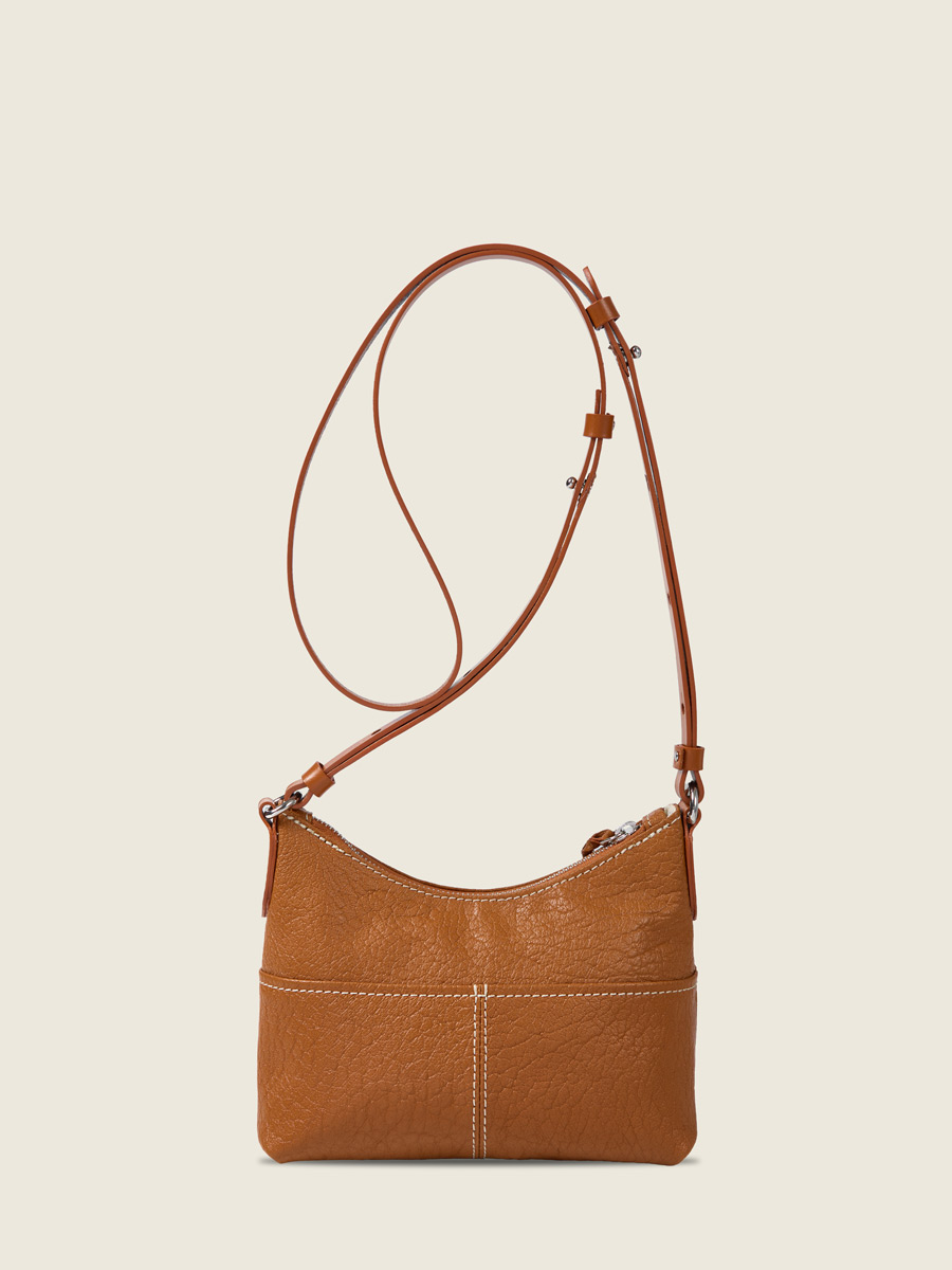 photo vue de dos, petit sac bandoulière en cuir naturel, Paul Marius LeLoustic naturel