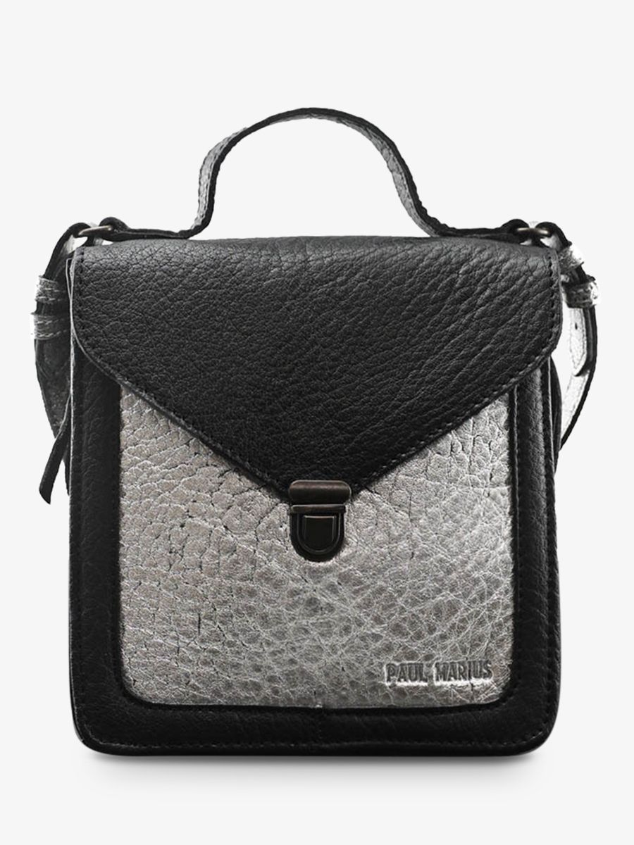 photo-vue-de-cote-petit-sac-bandouliere-cuir-femme-argente-noir-mistinguette-argente-noir-paul-marius-w20-s-b