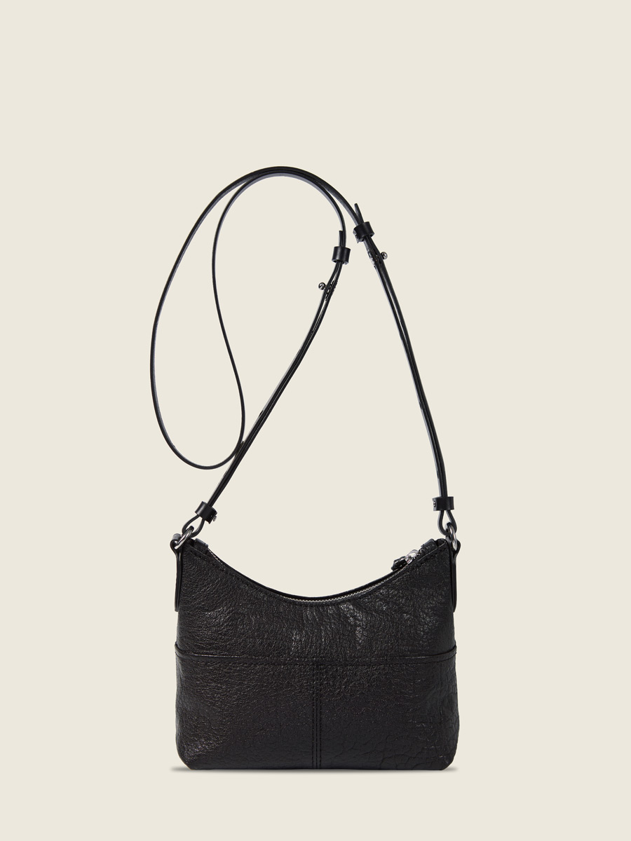 photo vue de dos, petit sac bandoulière cuir noir, Paul Marius LeLoustic noir