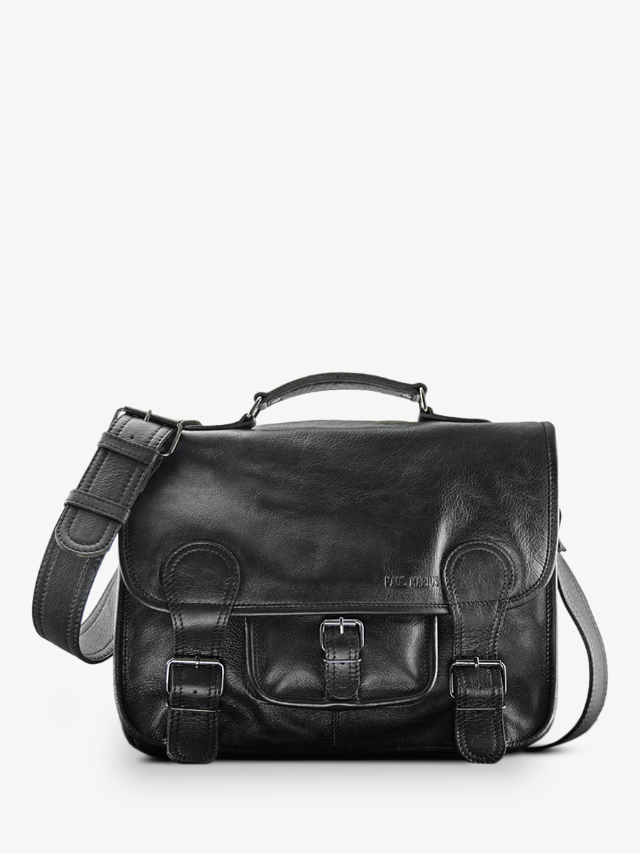LeCartable M Noir porte document cuir A4 13 pouces Noir PAUL