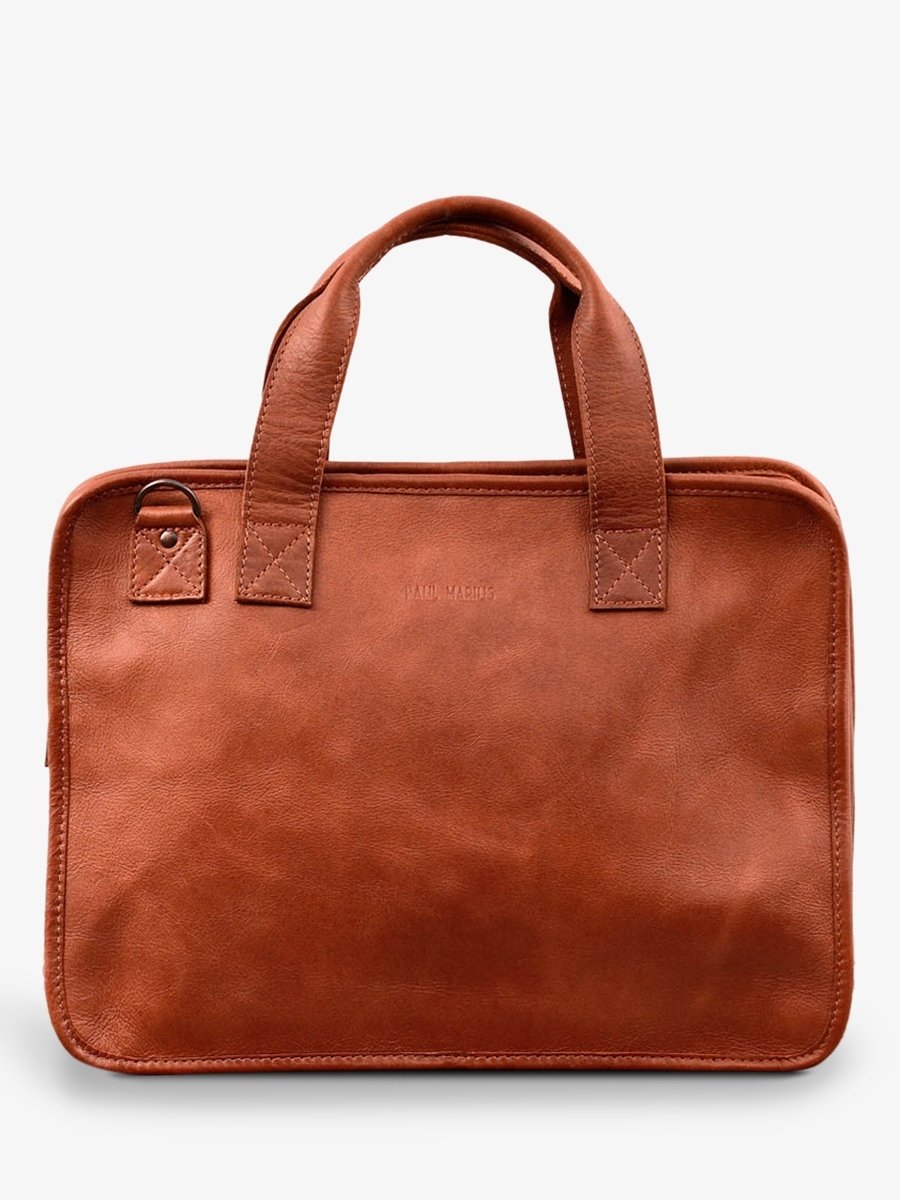 Sac bandoulière homme cuir PU rigide Porte-documents Sac d'affaires - Marron