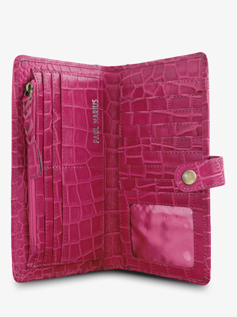 photo-vue-de-face-portefeuille-cuir-femme-rose-leportefeuille-charlotte-n2-alligator-cocktail-tourmaline-paul-marius-m67-a-pi