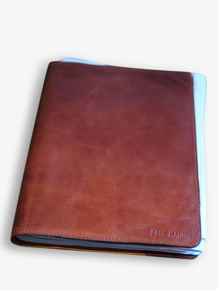 Protège cahier en cuir fabriqué en France - 70€ - Format A4