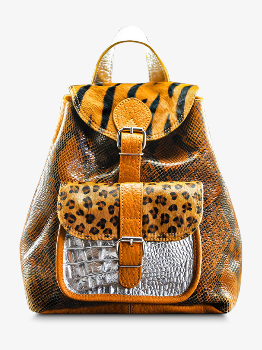 LeBaroudeur Chimere Safran Argente sac a dos cuir femme Jaune Argente PAUL MARIUS