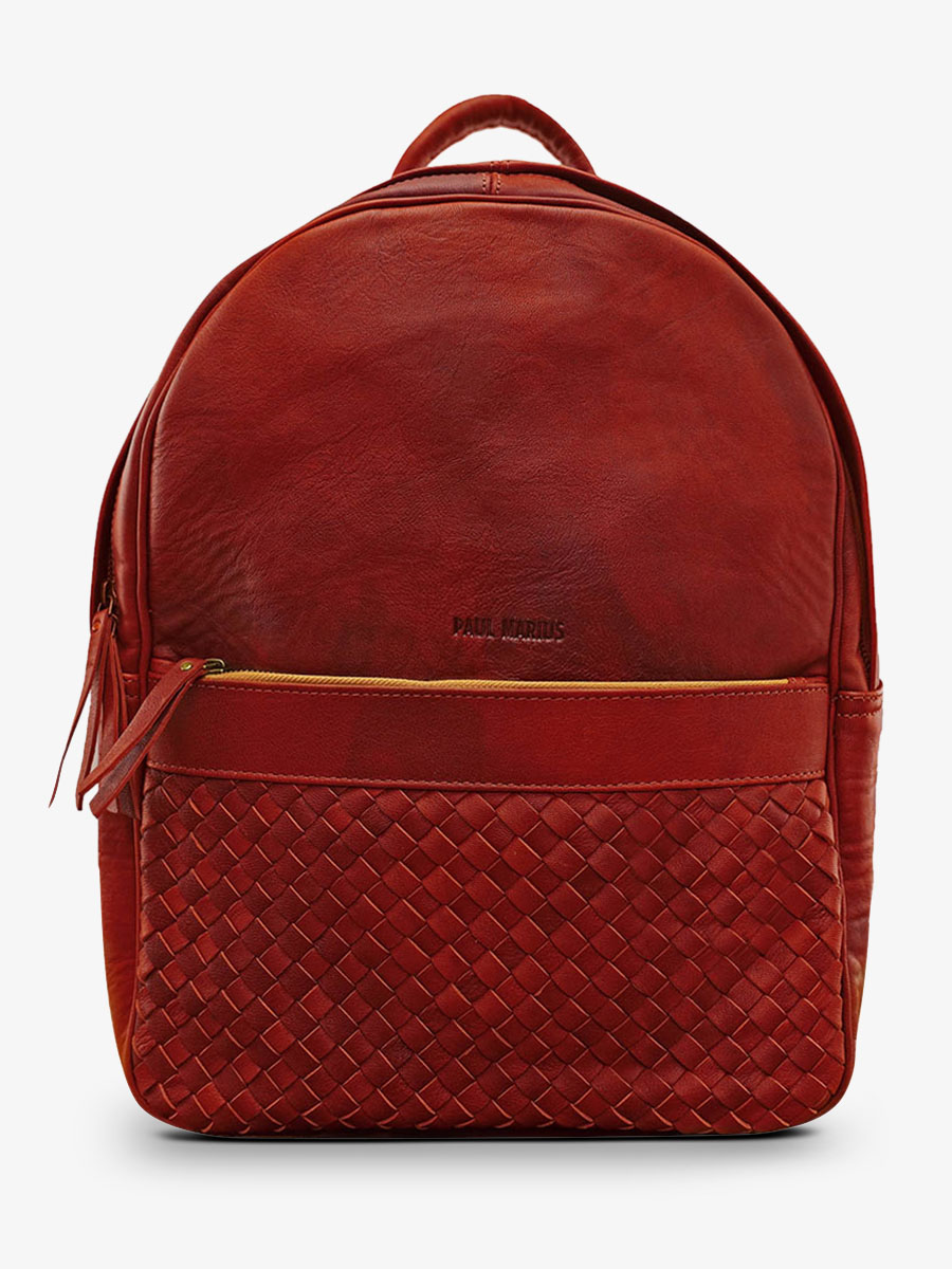 Sac a on sale dos cuir rouge