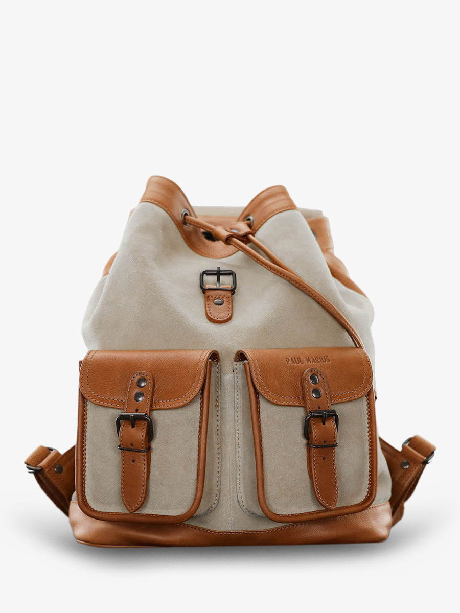 LeChampetre Pampa Naturel Craie sac a dos en cuir Marron Beige PAUL MARIUS