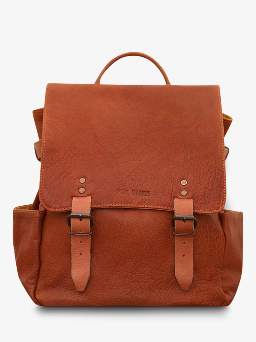 photo-vue-de-face-sac-a-dos-en-cuir-marron-laudacieux-naturel-paul-marius-w14-l