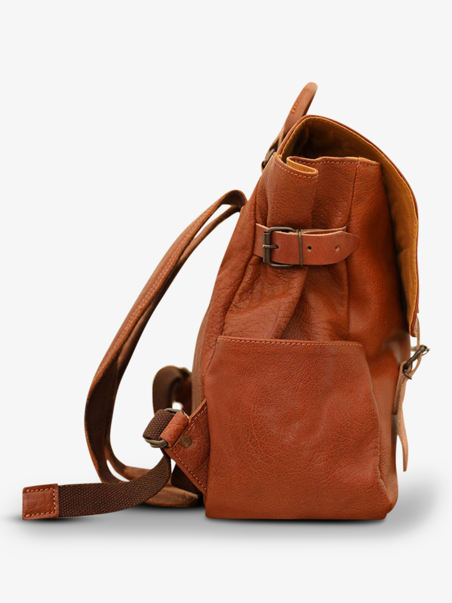 L Audacieux Naturel sac a dos en cuir Marron PAUL MARIUS