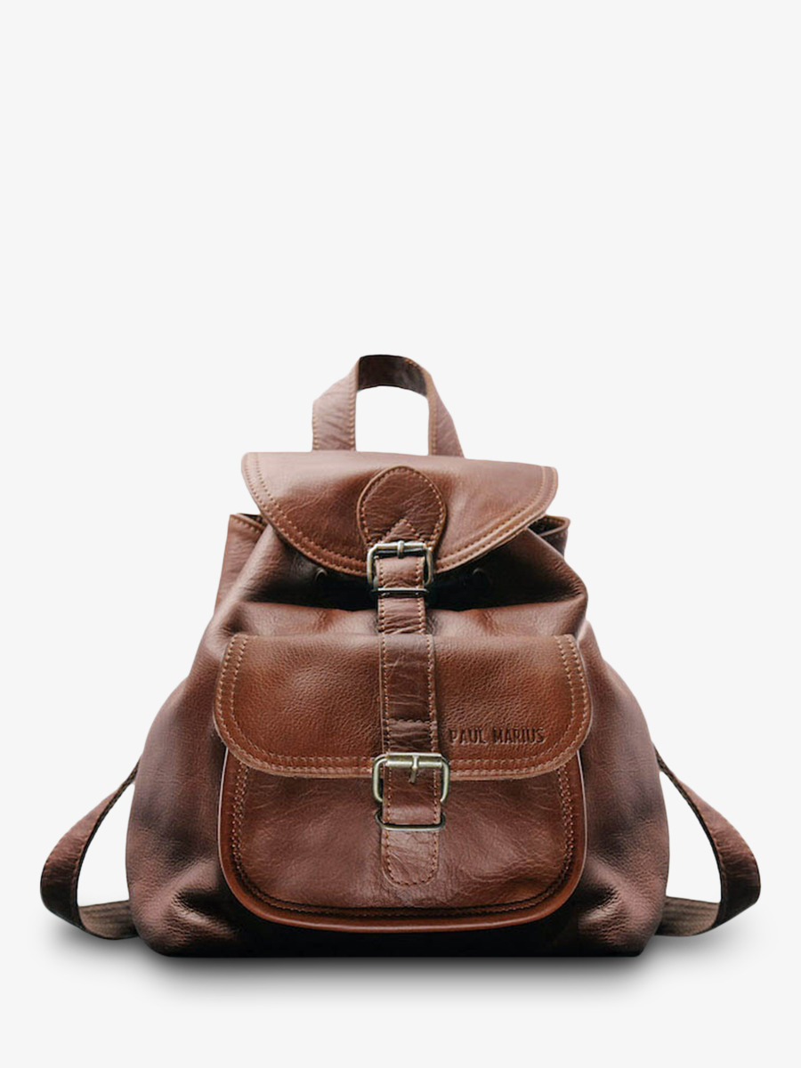 photo-vue-de-face-sac-a-dos-cuir-femme-marron-lebaroudeur-tabac-paul-marius-m40-mk