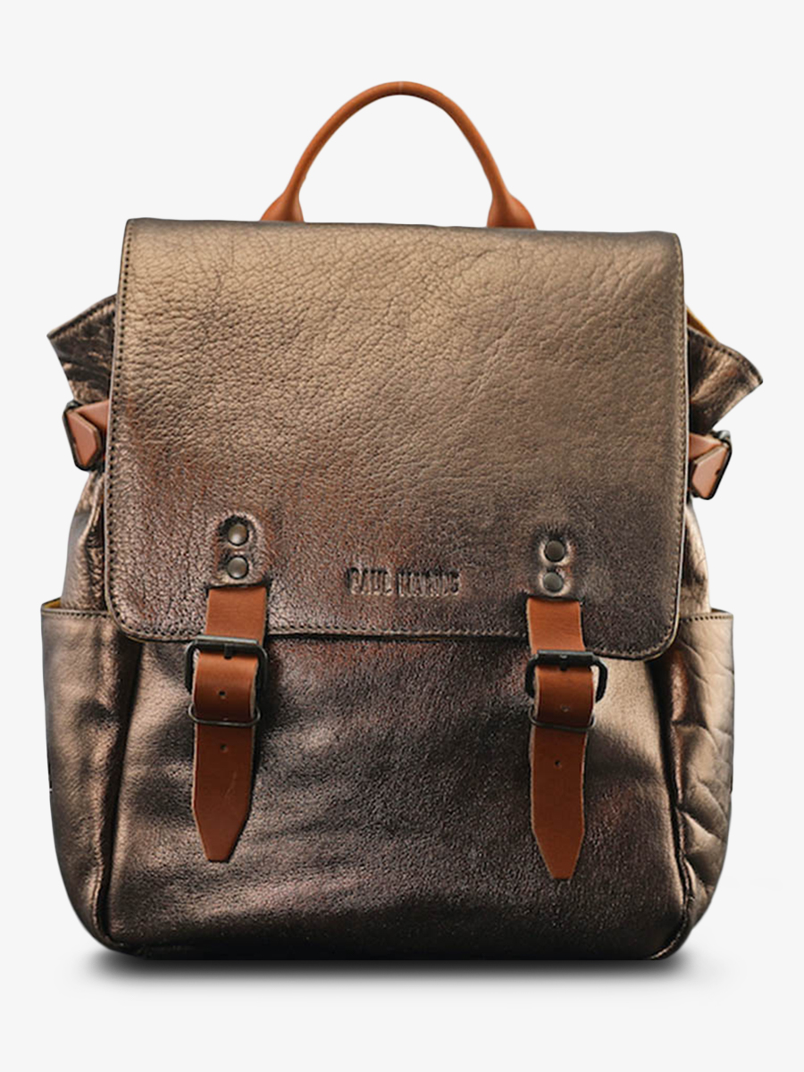 photo-vue-de-face-sac-a-dos-en-cuir-cuivre-laudacieux-cuivre-paul-marius-w14-c