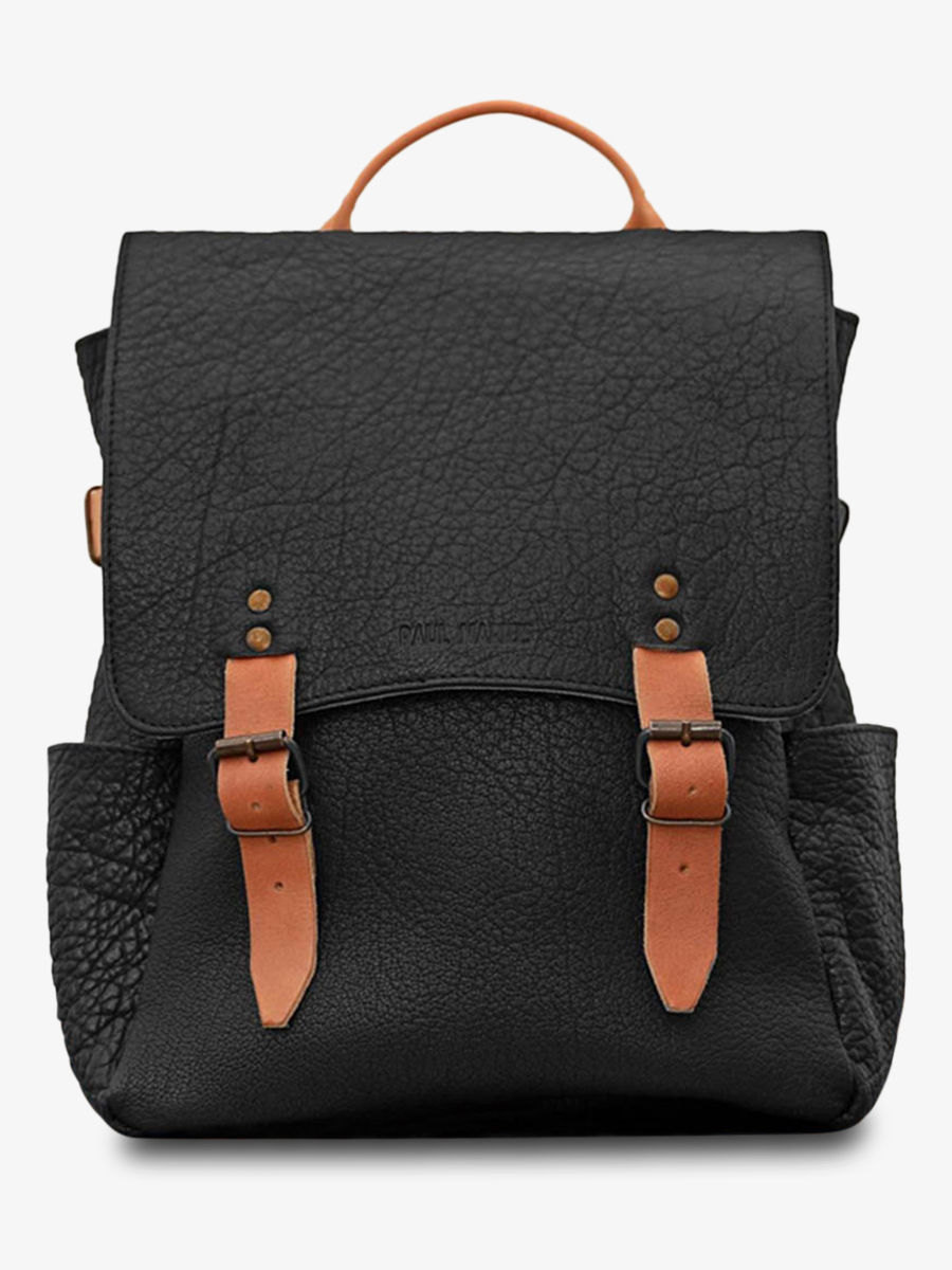 photo-vue-de-face-sac-a-dos-en-cuir-noir-laudacieux-noir-paul-marius-w14-b