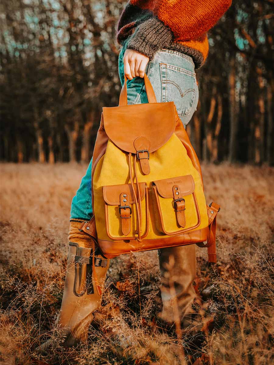 LeChampêtre Pampa Naturel / Miel - sac a dos en cuir Marron | PAUL MARIUS