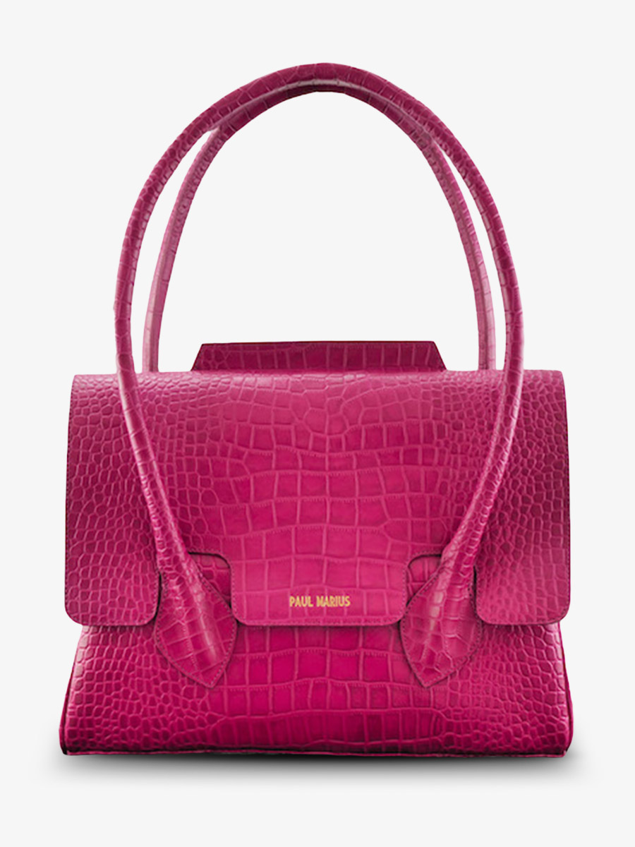 photo-vue-de-cote-sac-a-main-cuir-femme-rose-colette-m-alligator-cocktail-tourmaline-paul-marius-w28m-a-pi