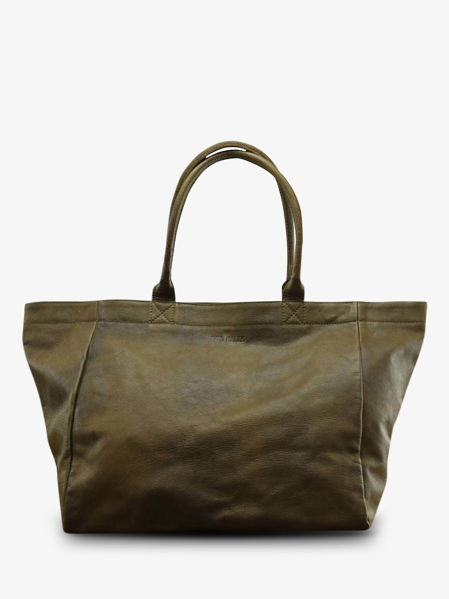 photo-vue-de-face-sac-cabas-cuir-femme-paulmarius-kaki-monpartenaire-m-kaki-huile-paul-marius-m300m-ok