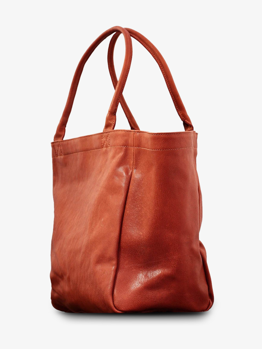 Sac cabas sales cuir marron femme